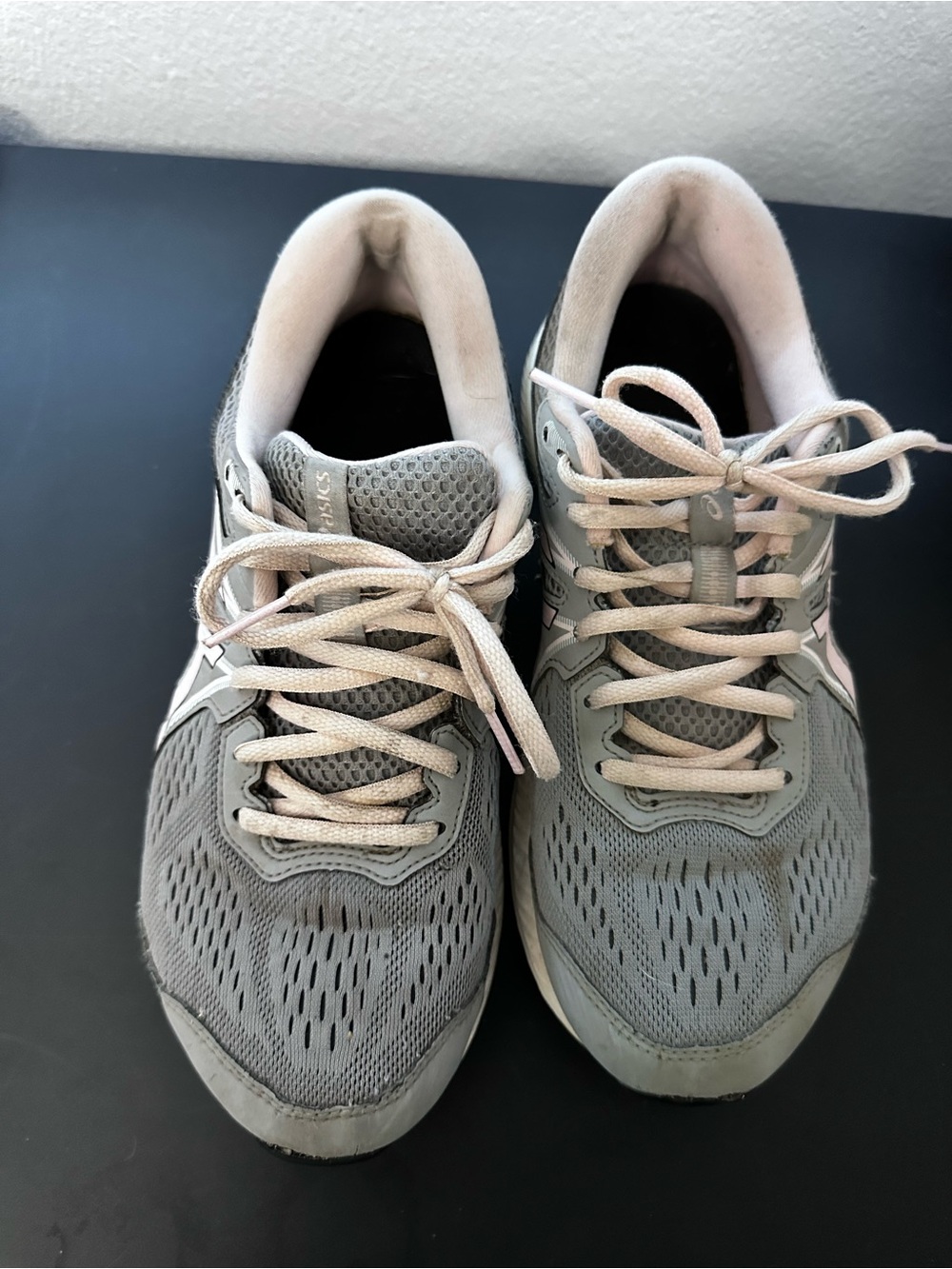 Asics Women's Gray and Light Pink Athletic Running Shoes